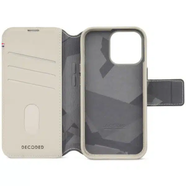 כיסוי ארנק לאייפון 15 בז' דמוי עור Dcoded Detachable Wallet Megasafe אלגנטי ועמיד