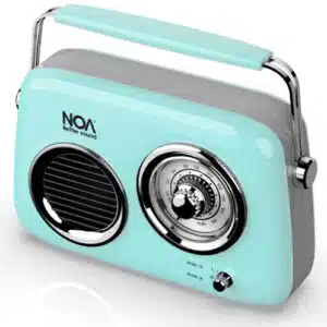 רמקול נייד בעיצוב רטרו רדיו תכלת Noa עם שמע עוצמתי במיוחד 2