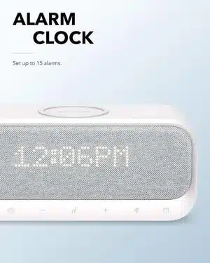 שעון מעורר חכם עם רמקול טעינה אלחוטית ורדיו Anker SoundCore Wakey BT 5.0