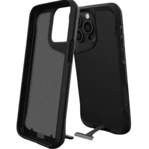 כיסוי לאייפון 14 פרו שחור קשיח עם מעמד לצפייה Toiko Titan MagStand