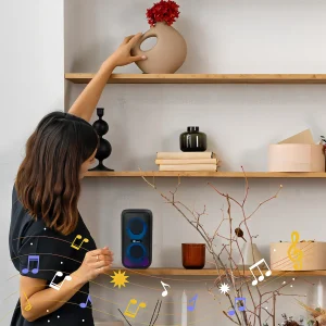 רמקול בלוטוס איכותי קומפקטי עוצמתי עם תאורה מגניבה במיוחד | Bpm Party S110