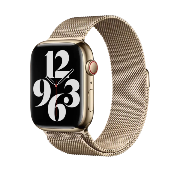 רצועת מתכת זהב מקורית ל Apple Watch Milanese Loop Band 42/44/45/49 מ"מ