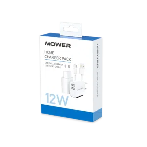 מטען בית Mower דגם Usb A שתי יציאות 12w כבל Micro