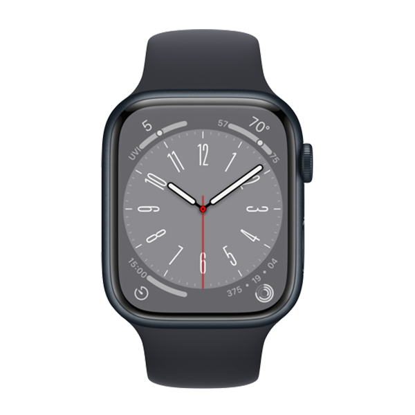 שעון חכם אפל Apple Watch Series 8 מידה 45mm שחור תומך GPS