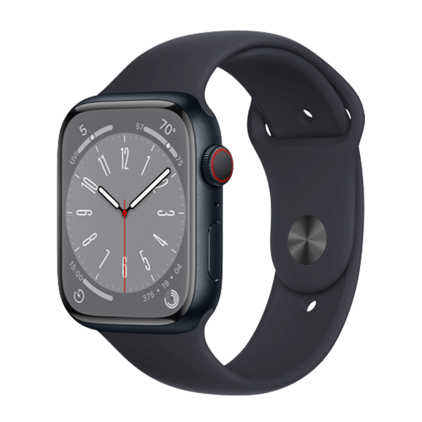 שעון חכם Apple Watch Series 8 מידה 45mm שחור תומך GPS ו-Cellular
