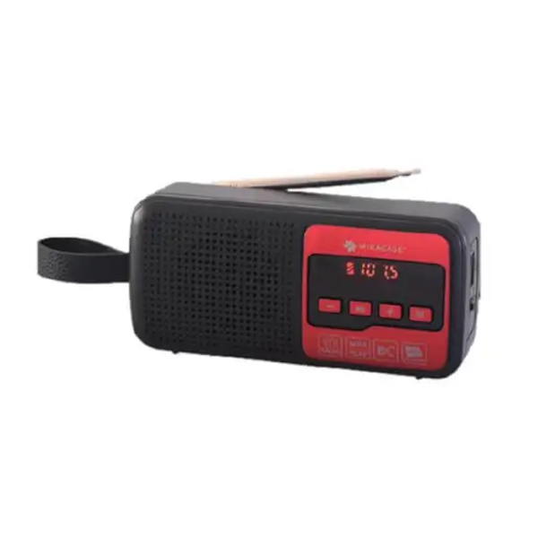 רדיו FM נייד עם בלוטוס בעל טעינה סולארית Miracase אדום