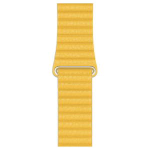 רצועת עור לשעון אפל 44 מ"מ מקורית צהוב לימון Apple Watch Leather Loop Meyer Lemon M
