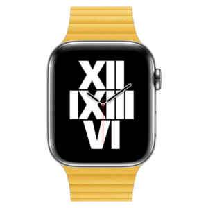 רצועת עור לשעון אפל 44 מ"מ מקורית צהוב לימון Apple Watch Leather Loop Meyer Lemon M