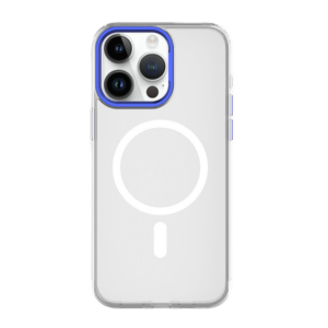 כיסוי לאייפון 15 פרו שקוף כחול חלק דק תומך MagSafe אלגנטי Skech Duo
