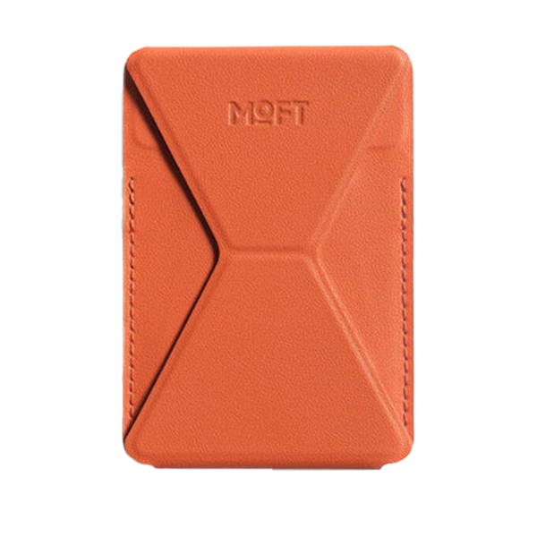 מעמד ארנק כתום Phone Stand & Wallet עם מדבקה לגב המכשיר מבית Moft X