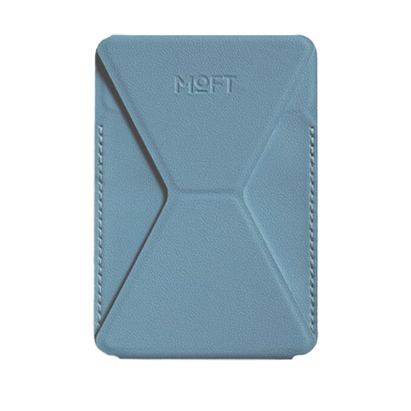 מעמד ארנק תכלת Phone Stand & Wallet עם מדבקה לגב המכשיר מבית Moft X