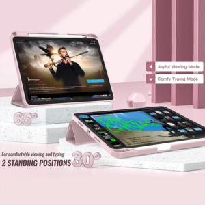 כיסוי פוליו ורוד iPad Pro 11/iPad Air 10.9 שילוב של עיצוב אופנתי והגנה אופטימלית עם מקום לעט