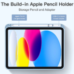 כיסוי פוליו כחול iPad 10.9 (דור עשירי) עם מקום לעט בעיצוב אופנתי ועמיד במיוחד