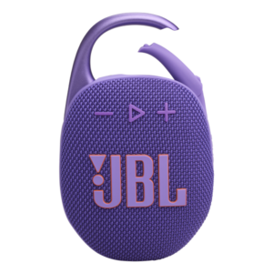 רמקול JBL Clip 5 סגול נייד עם סאונד עוצמתי ועמידות למים
