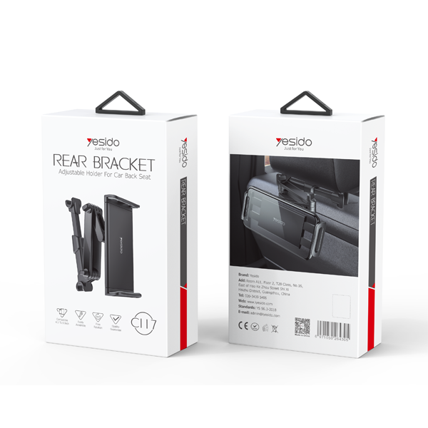 מעמד טלפון מתקפל מסתובב 360 מעלות לרכב Yesido