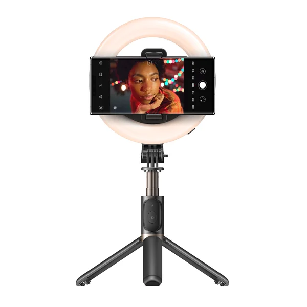 מוט סלפי עם רינג לייט 10 אינץ' ושלט רחוק | Yesido SF12
