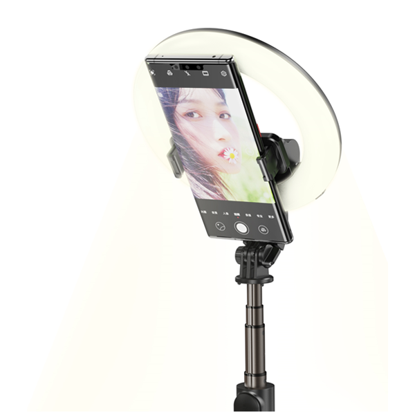 מוט סלפי עם רינג לייט 10 אינץ' ושלט רחוק | Yesido SF12