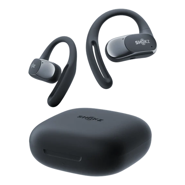 אוזניות ספורט Shokz OpenFit Air שחורות | אוזניות אלחוטיות קלות, פתוחות ונוחות לכל פעילות