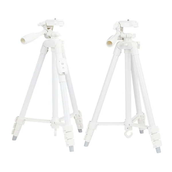 חצובה מקצועית לסלולר או מצלמה עם תיק נשיאה גובה 1.40 מטר Candc בצבע לבן