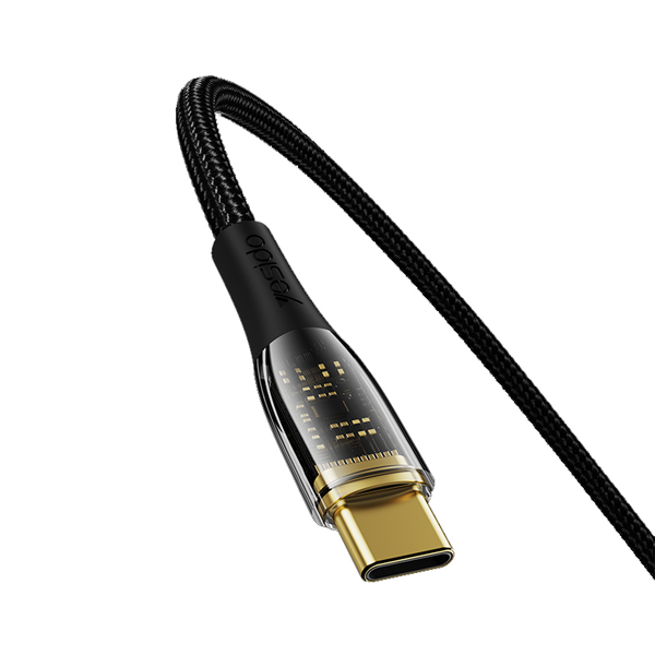 כבל USB-C ציפוי זהב להעברת נתונים וטעינה מהירה Yesido