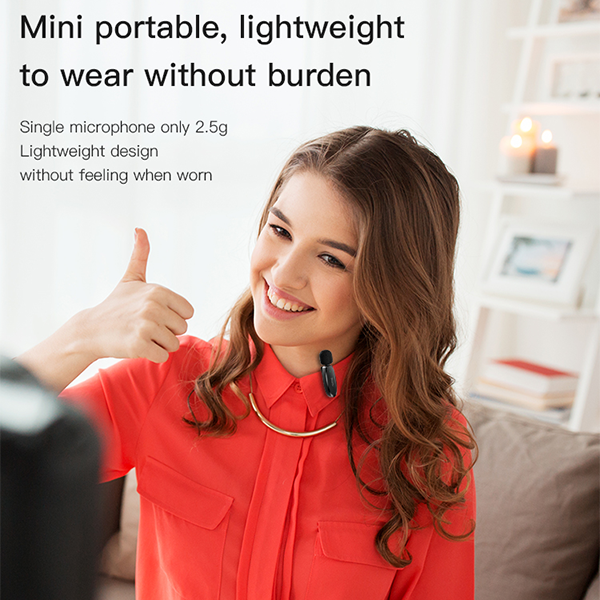 מיקרופון כפול אלחוטי Lightning עם טכנולוגיה להפחתת רעשים Yesido KR14