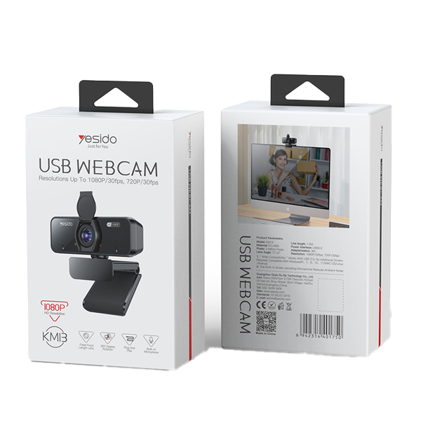 מצלמת רשת ברזולוציה 2K ומיקרופון מובנה עם ביטול רעשים Yesido