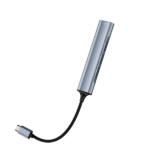 מתאם 4 ב-1 USB-C עם 4 חיבורי USB-A מהיר ונוח לנשיאה בצבע אפור חלל מבית Yesido