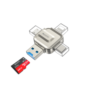 מתאם 4 ב-1 USB-A ל Type-C, Micro-USB ו-Lightning וכרטיס Micro SD מבית Yesido
