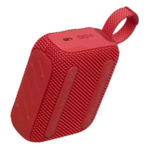 רמקול JBL Go 4 אדום נייד עם סאונד עוצמתי ועמידות למים