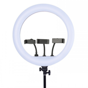 מנורת סלפי LED מקצועית 36 ס"מ עם 3 מעמדים לסמארטפון
