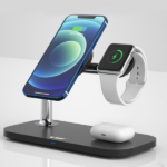 מעמד טעינה אלחוטית שולחני 3 ב-1 שחור בהספק 22.5W | מבית Toiko