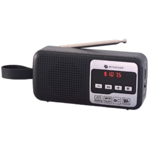 רדיו FM דיגיטלי Bluetooth וטעינה סולארית בצבע כסף-שחור