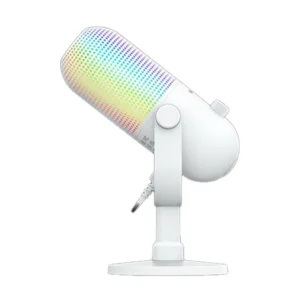 מיקרופון Seiren V3 Chroma לבן עם תאורת RGB ומעמד Razer