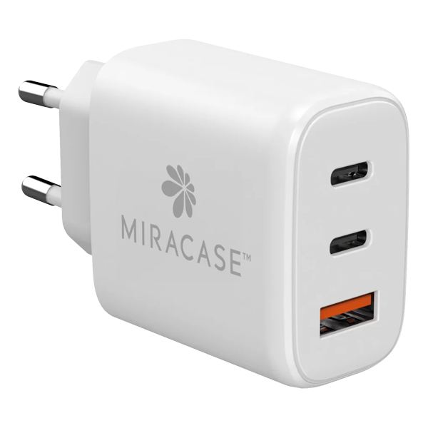 מטען קיר 65W לבן עם כבל USB-C וטעינה מהירה Miracase