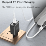 כבל טעינה 1 מטר והעברת נתונים מהירה Type-C 60W מבית Yesido CA154