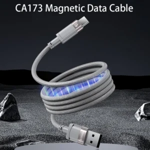 כבל מגנטי USB-A ל-USB-C אפור באורך 1 מטר לטעינה והעברת נתונים מהירים Yesido CA173