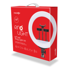 רינג לייט פרימיום 45 ס"מ LED כולל חצובה מתכווננת 1.9 מטר לצילום מקצועי | Energy