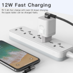 כבל טעינה 1.2 מטר Lightning בעיצוב 90 מעלות עם טעינה מהירה 12W מבית Yesido CA80