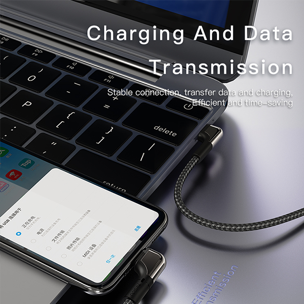 כבל טעינה 1.2 מטר Lightning בעיצוב 90 מעלות עם טעינה מהירה 12W מבית Yesido CA80