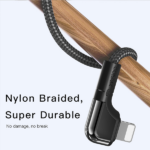 כבל טעינה 1.2 מטר Lightning בעיצוב 90 מעלות עם טעינה מהירה 12W מבית Yesido CA80