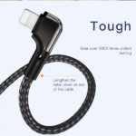 כבל טעינה 1.2 מטר Lightning בעיצוב 90 מעלות עם טעינה מהירה 12W מבית Yesido CA80