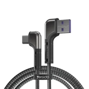 כבל טעינה מהירה 2 מטר בזווית 90 מעלות USB-A ל-Micro מבית Yesido CA81