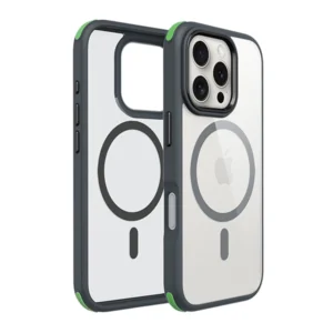 כיסוי לאייפון 16 פרו שקוף אפור ירוק Echo Wave Mini איכותי Beelan