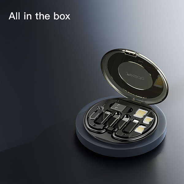 מארז קומפקטי מחזיק סמארטפון 6 ב-1 עם מתאמי OTG, אחסון ומחט לכרטיס סים Yesido CA118