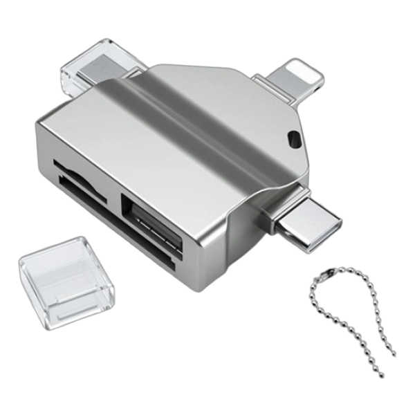 קורא כרטיסים 7 ב-1 לכל המכשירים תומך ב-TF, SD, USB-A, Type-C, Micro ו-Lightning