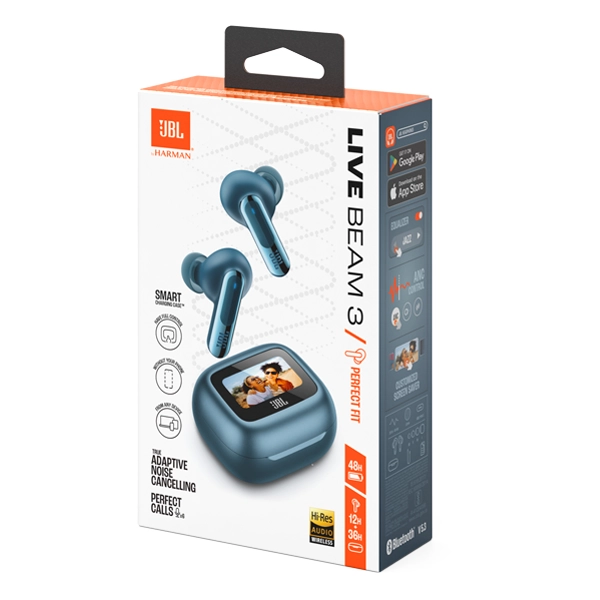 אוזניות JBL Live Beam 3 כחול איכות שמע מרהיבה עם חווית משתמש מתקדמת