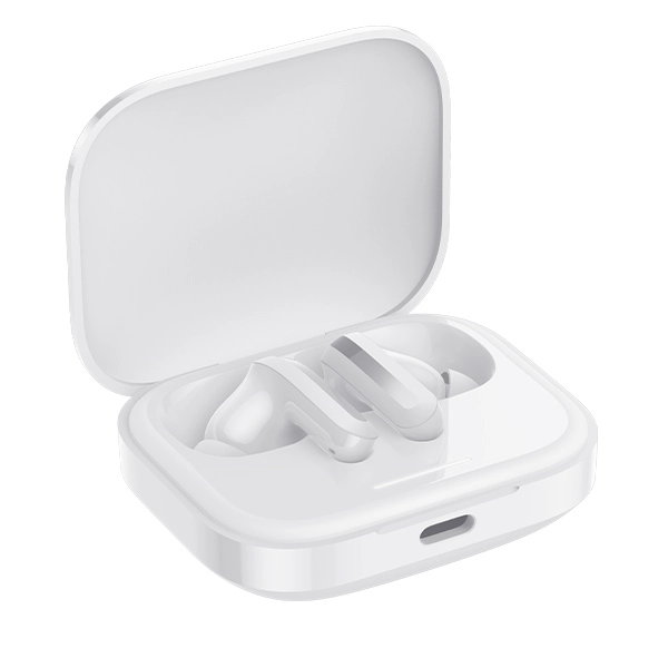 אוזניות אלחוטיות Xiaomi Redmi Buds 5 עיצוב נוח עם סאונד עוצמתי וסינון רעשים לבן