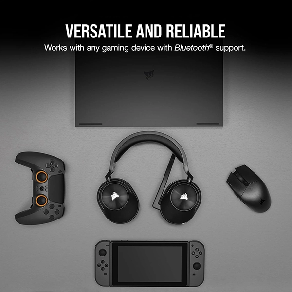 אוזניות גיימינג אלחוטיות Corsair Hs55 Wireless שחור עם שמע איכותי ונוחות מירבית