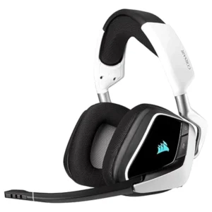 אוזניות גיימינג אלחוטיות Corsair Void Rgb Elite Wireless לבן עם שמע היקפי 7.1 ונוחות מירבית
