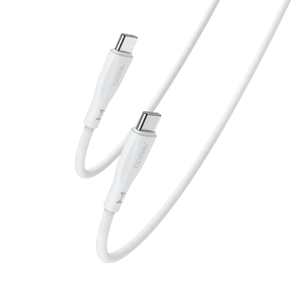 כבל USB-C 60W ל-USB-C לבן באורך 1.2 מטר מהיר וחזק במיוחד | Yesido CA168